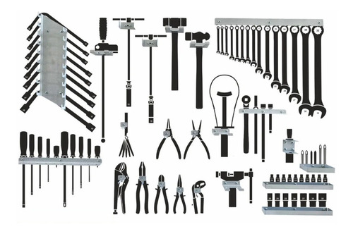 Kit Suportes Painel De Ferramentas + Adesivo De Modelo