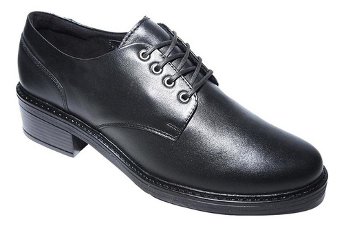 Zapato Dama Vicenza 3602 Piel Bovino Negro Agujeta Moda Cas