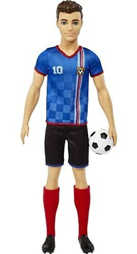 Muñeco De Futbol Ken, Cabello Recortado, Uniforme Colorido