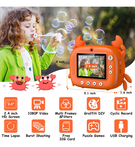 Cámara Digital De Impresión Instantánea Gofunly Kids De 3 A