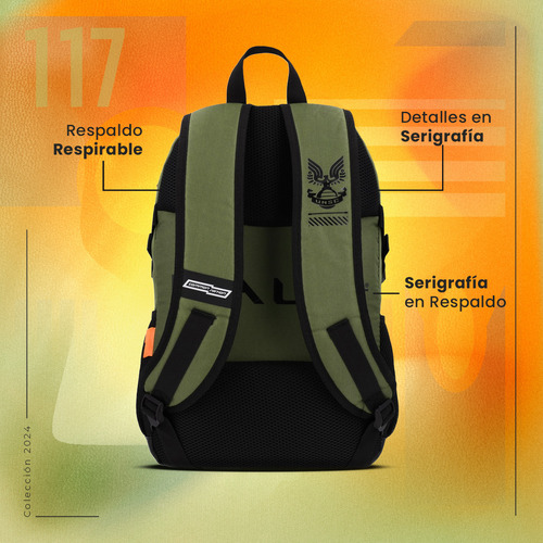 Mochila Halo Edicion Legendaria Color Verde Musgo Diseño De La Tela Liso