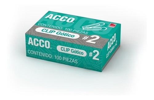 Clip Cuadrado Acco Numero 2 Caja Con 100 Clips