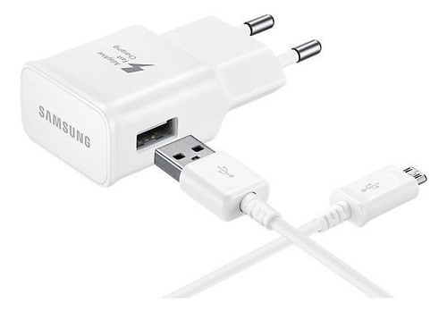 Carregador Samsung EP-TA20EWEUGWW micro-usb de parede com cabo branco
