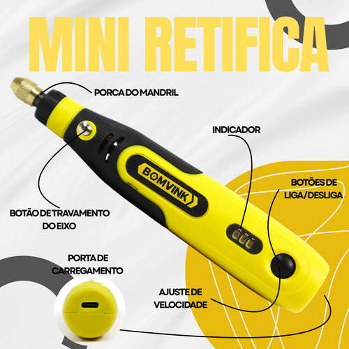 Micro Retífica Com Acessórios E Maleta Mini Furadeira