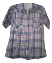 Comprar Camisa De Hombre Manga Corta A Cuadros Talle M Nueva,divina