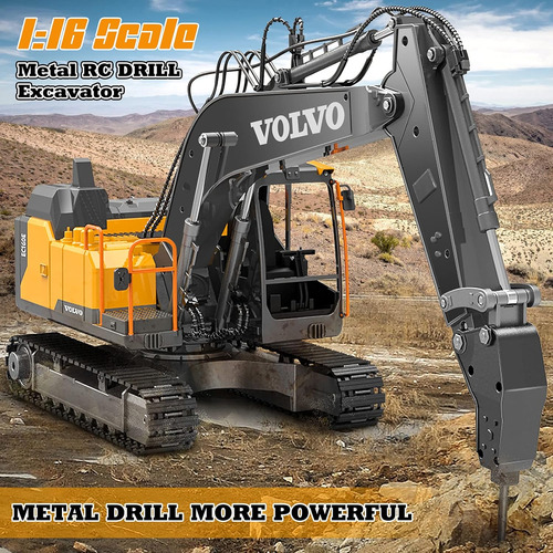 Volvo Rc Excavadora 3 En 1 Construcción Camión Metal Pala