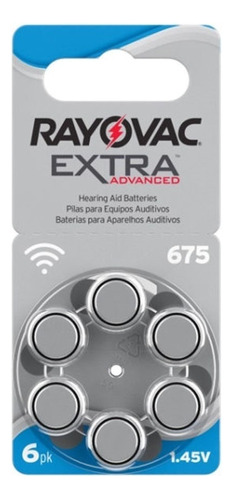 Pilas Para Audífono Rayovac Pr 675 Pack X6