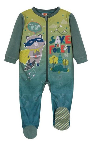 Pijama Bebé Niño Entero Polar Sustentable Verde H2o Wear