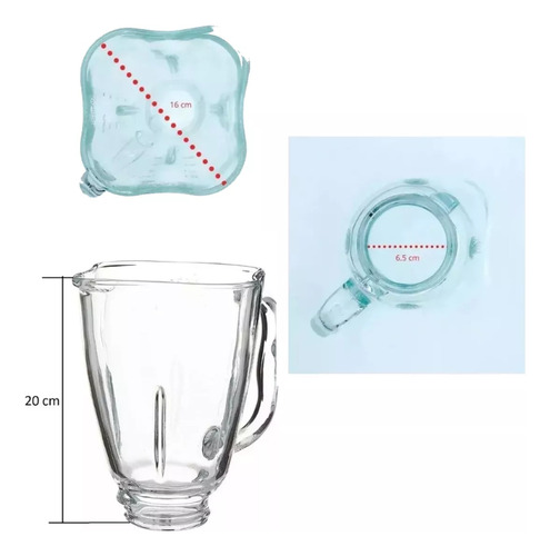 Vaso Vidrio Cube Completo Compatible Oster Osterizer