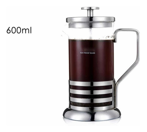 Cafetera Manual De Acero Inoxidable Tetera Té Portátil 600ml