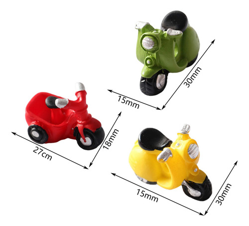 3x Resina Miniatura Motocicleta Simulación Accesorios De
