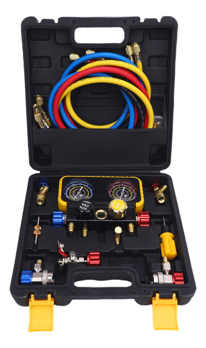 Juego De Manómetros De Latón Para Hvac, Mangueras De 4 Vías,