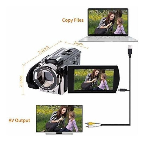 Videocamara Digital Camara Vlogging Grabadora Full Hd 2 Wh