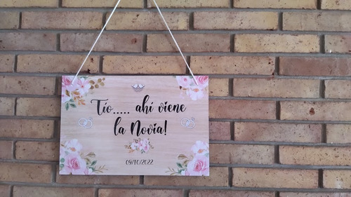 3 Cartel Para Cortejo Novios, Boda 30 X 20 Cm