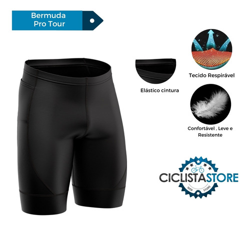 Imagem 4 de 8 de Bermuda Ciclismo Mtb Preta Super Confortável *12x S/ Juros