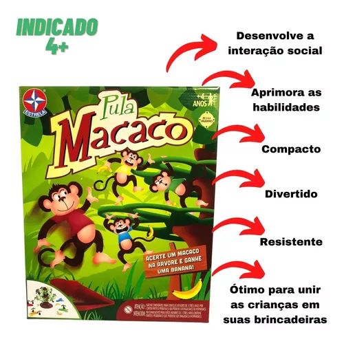 Jogo De Tabuleiro Pula Macaco Original Estrela + Brinde