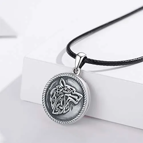 Collar Locket De Lobo Compatible Con Fotos - Plata 925.
