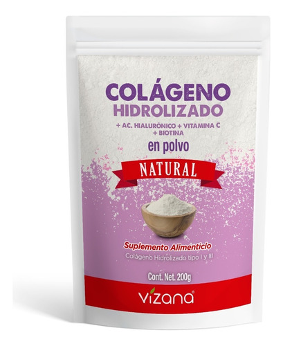 Colágeno Hidrolizado En Polvo 200g Vizana Nutrition Sabor Sin Sabor