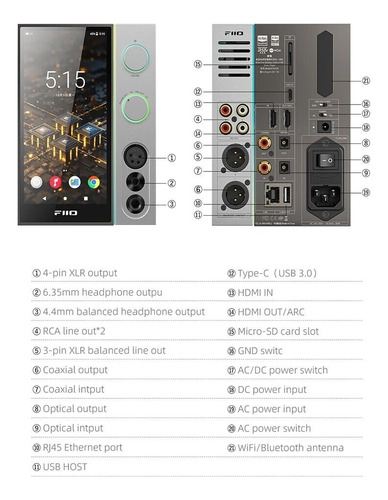 Media Player De Áudio Dap Fiio R9 - Dac / Amplificador Fone