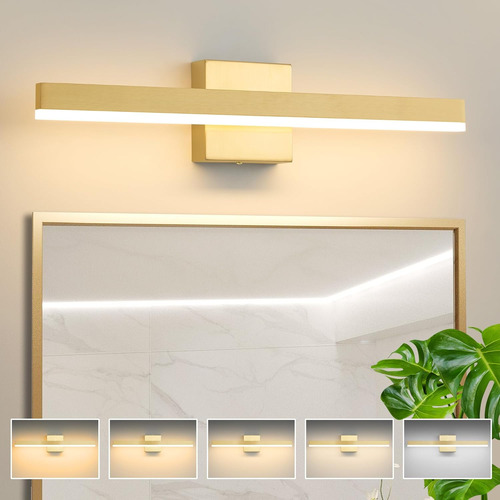 Lámparas Led Doradas Para Tocador De Baño, Estilo Elegante