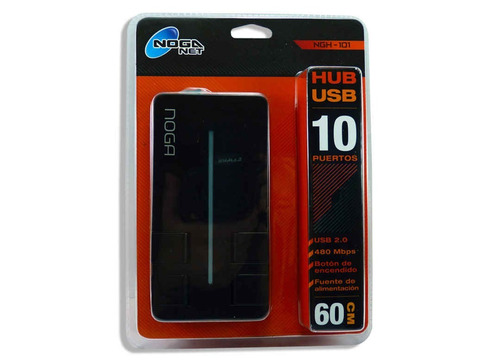 Hub Usb Noga 10 Puertos Con Fuente Ngh-101