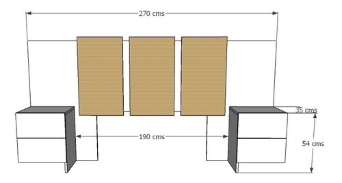 Respaldo  Sommier - Cama - Mesas De Luz - 1,80mts 2 Plazas