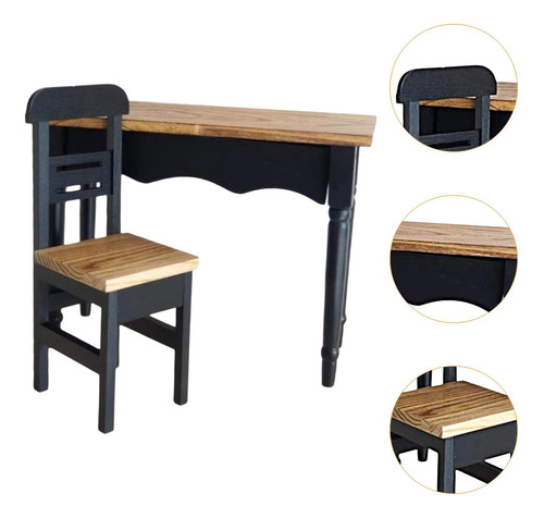 2 Piezas De Mesa Y Silla Para Casa De Muñecas, Muebles Para