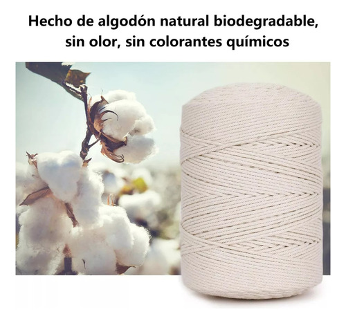 Cuerda Trenzada De Bricolaje Hecha A Mano 3mm/500m Algodón