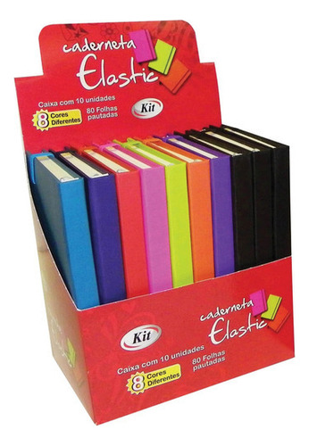 Caderneta Costurada Capa Dura Color Media 90x142mm 80fls. Ki