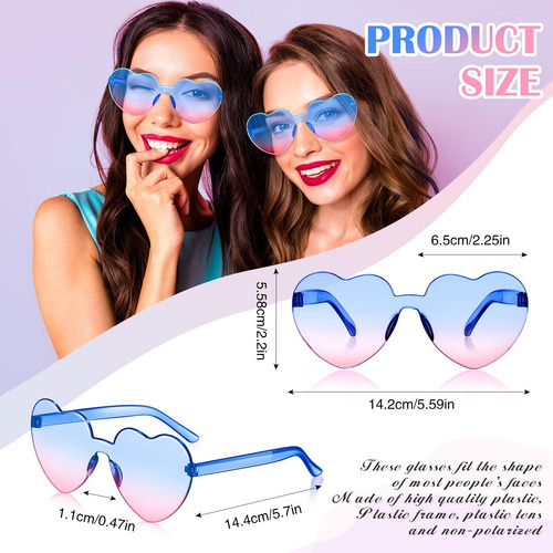 Frienda 8 Pares De Gafas De Sol En Forma De Corazón Para Muj