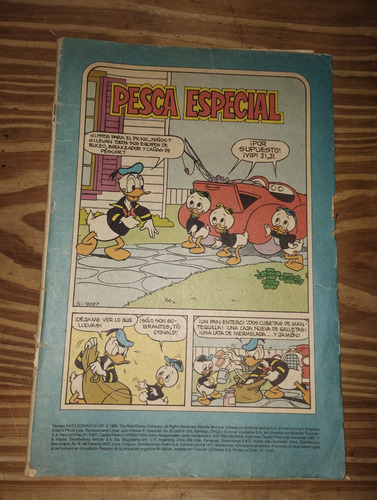 Revista Pato Donald N° 185. Edit Andina. 1989. Sin Tapas (Usado)