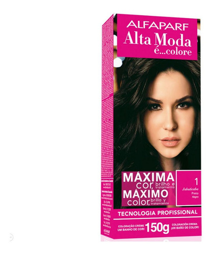 Kit Tintura Alfaparf  Alta moda é colore Pigmentos micronizados concentrados tom 1 preto para cabelo