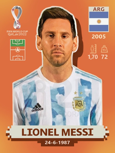 Poster Deco Figurita Gigante Panini Qatar Messi Argentina