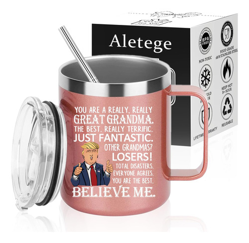 Regalos Para La Abuela, Taza Aislada De Acero Inoxidable Par