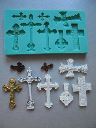 Imagen 1 de 1 de Molde Silicón Fondant/ Resina/ Pasta/ Cruces Rectangular X 8