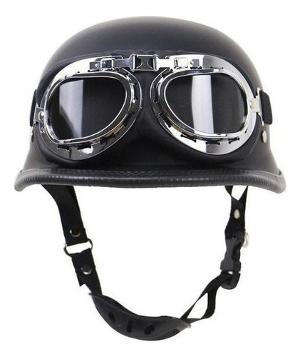 Casco De Bicicleta Eléctrica Vintage Con Gafas Color Negro Tamaño Del Casco M