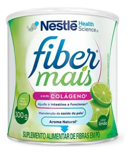 Suplemento Alimentar de Fibras Fibermais Colágeno Mix de Fibras Sabor Limão 300g