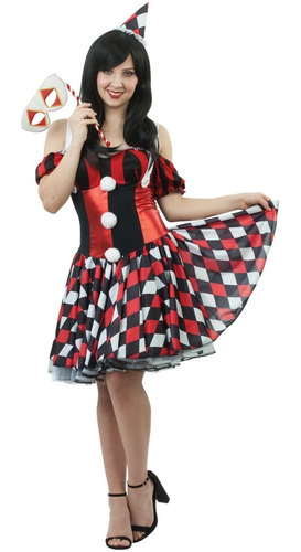 Disfraz Para Mujer De Bufón Harlequin Girl