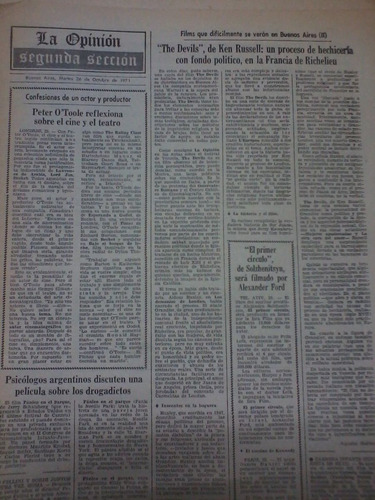 Diario La Opinion Antiguo 26 Octubre 1971 Segunda Seccion