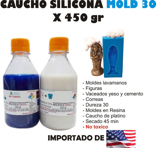 Caucho Silicona Liquido Mold 30 Moldes X450g Estampas