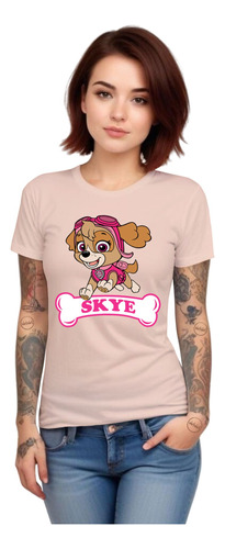 Polera Mujer Paw Patrol Skye Cockapoo Algodon Organico Wiwi