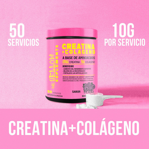 Black Creatina + Colgeno 1kg 100 Servs Moras