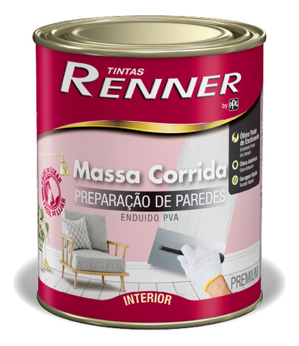 Enduido Interior Renner Extravinil Lavable - Lata 1,5 Kgs