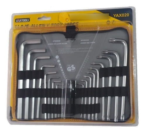 Llaves Allen Y Torx  20pz Con Estuche Yox020 Uyustools