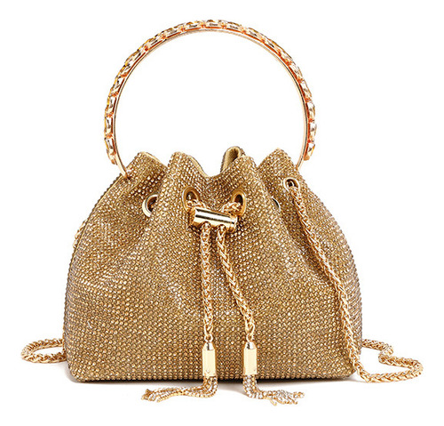 Bolso De Noche Dorado Bolso Tipo Cubo Portátil