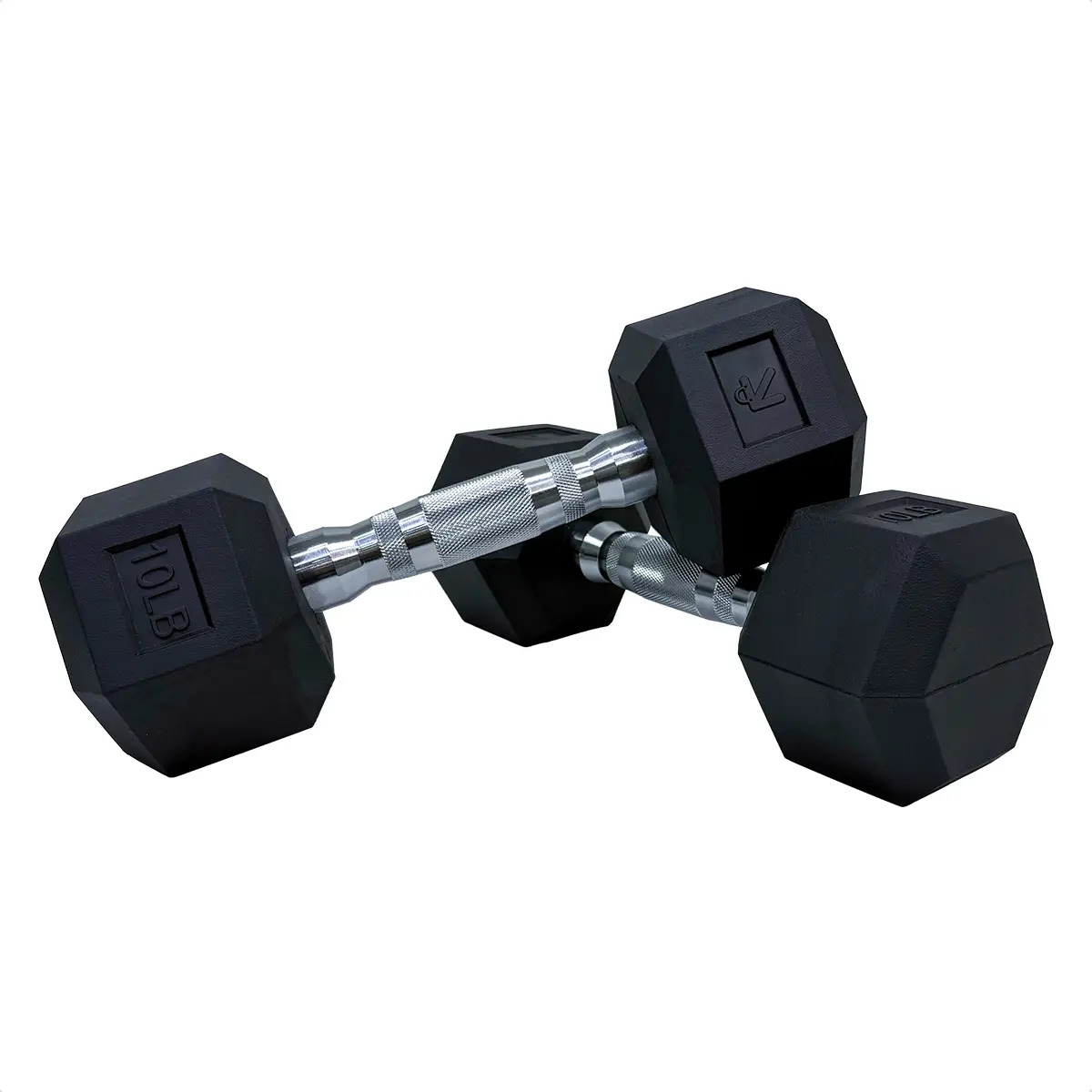 Kit De 2 Mancuernas Lincky Hexagonal Ejercicio Gym 10 Lb C/u Color Negro