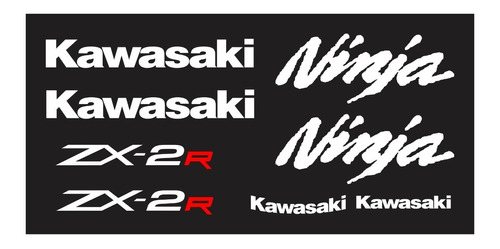 Kit Adesivo Faixa Emblema Compatível Ninja 250r Zx-2r-branco