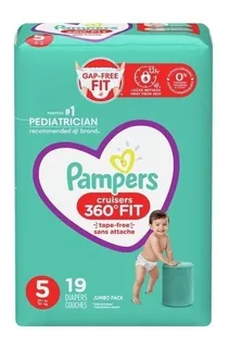 Pampers Cruisers 360 Fit Pañales, Tamaño 5, 19 Ct