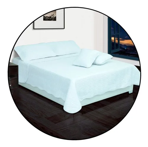 Set Edredón Blanco/ Prensado/ Cama Doble 1.40