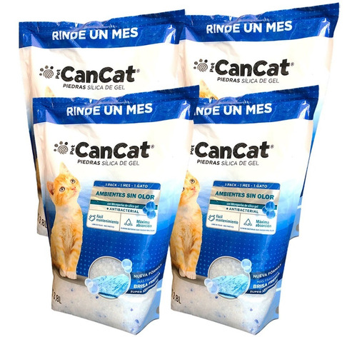 Piedras Sanitarias Gato Cancat Sìlica Brisa Frescax4 =15,2 L